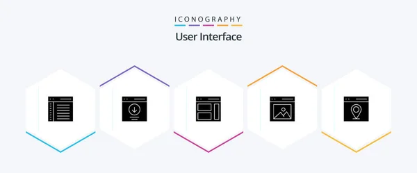 User Interface Glyph Icon Pack Including Interface Communication Message User — стоковый вектор