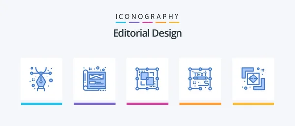 Editorial Design Blue Icon Pack Including Difference Page Divide Document — Vetor de Stock