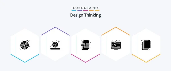 Design Thinking Glyph Icon Pack Including Layers Arrange Cdr Format —  Vetores de Stock