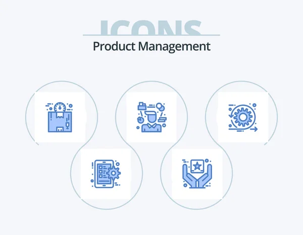 Product Management Blue Icon Pack Icon Design Manager Tasks Box — Wektor stockowy