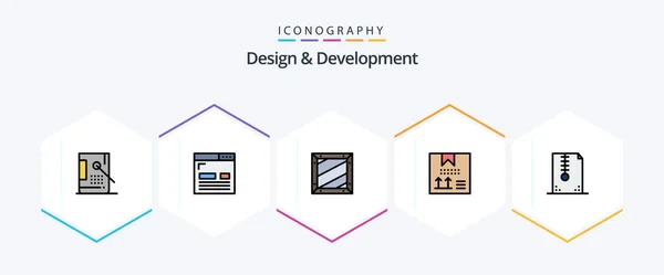 Design Development Filledline Icon Pack Including Compressed Archive Layout Programing — Image vectorielle