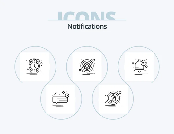 Notifications Line Icon Pack Icon Design Notification Communication Notification Warning — Stok Vektör