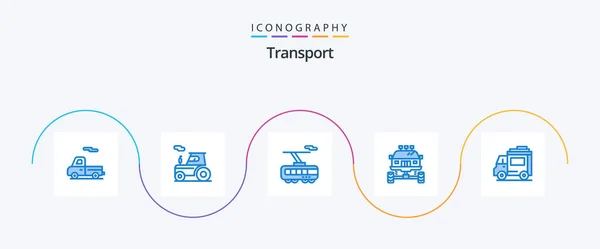 Transport Blue Icon Pack Including Car Transport Smart Dirt Bike — Stockvector
