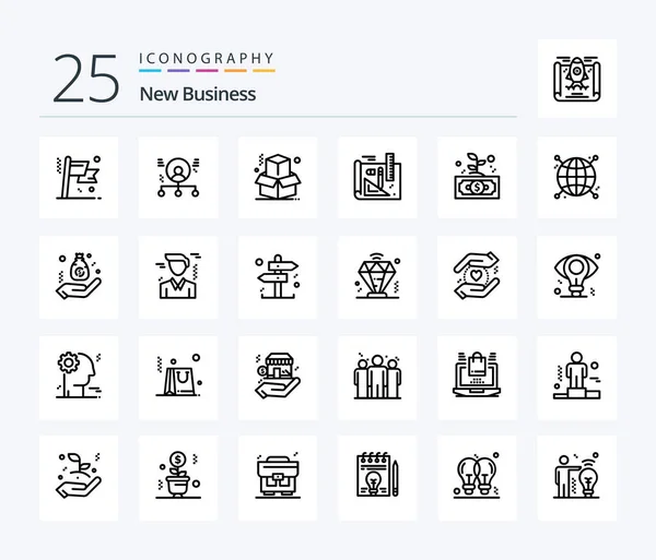 New Business Line Icon Pack Including Drawing Human Office Box —  Vetores de Stock