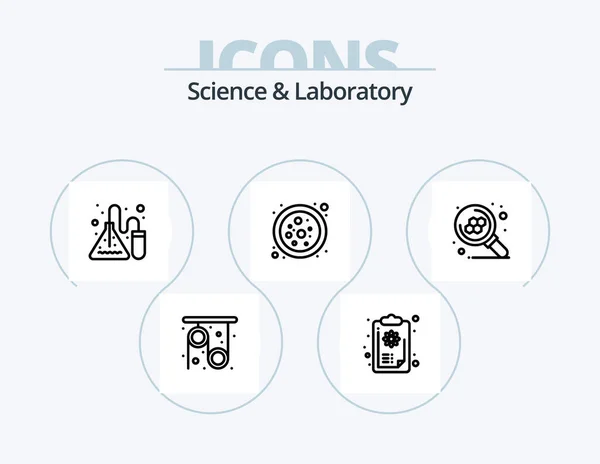 Science Line Icon Pack Icon Design Chemistry Tube Tube Test — Vector de stock