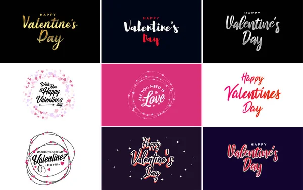 Happy Valentine Day Greeting Background Papercut Realistic Style Paper Clouds — Vetor de Stock
