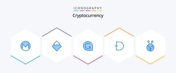 Cryptocurrency Blue Icon Pack Including Currency Crypto Currency Coin Crypto — Stockvector