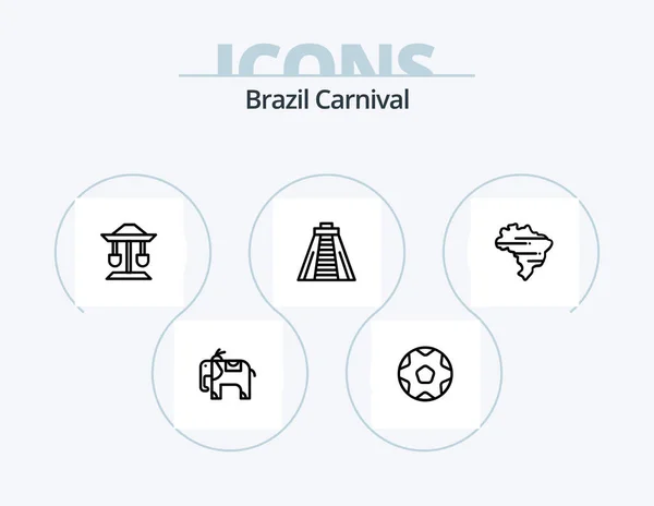 Brazil Carnival Line Icon Pack Icon Design Carnival Brazil Country — стоковый вектор