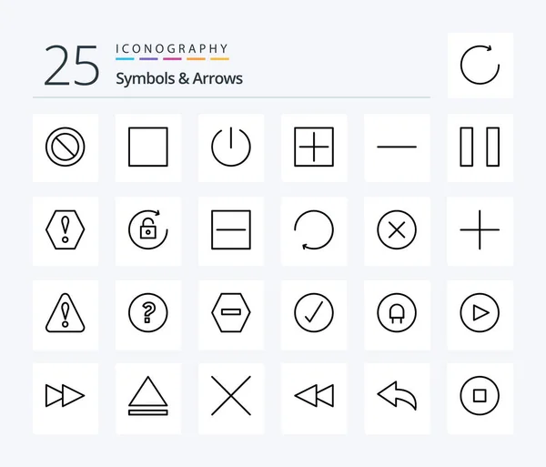Symbols Arrows Line Icon Pack Including Arrow Octagon New Error — Stok Vektör