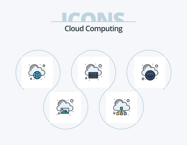 Cloud Computing Line Filled Icon Pack Icon Design Alarm Bell — Stok Vektör