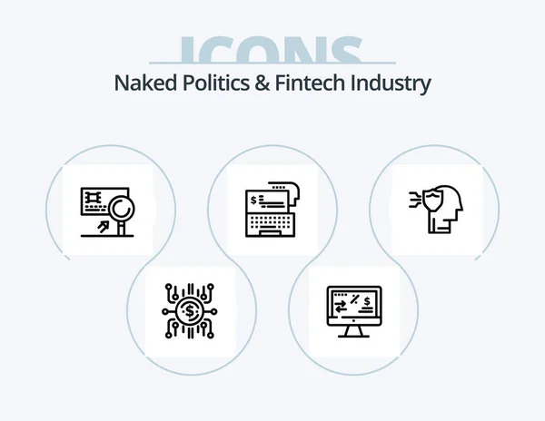 Naked Politics Fintech Industry Line Icon Pack Icon Design Computer — Stok Vektör