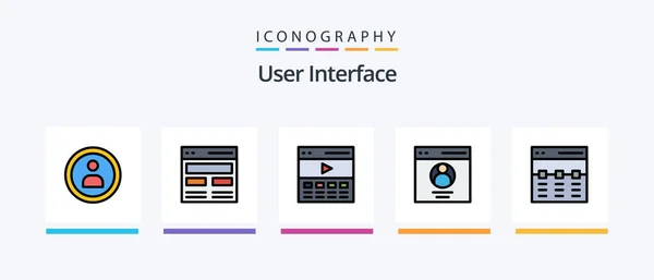 User Interface Line Filled Icon Pack Including Communication Action User — Image vectorielle