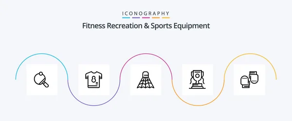 Fitness Recreation Sports Equipment Line Icon Pack Including Boxing Sport — Stock Vector
