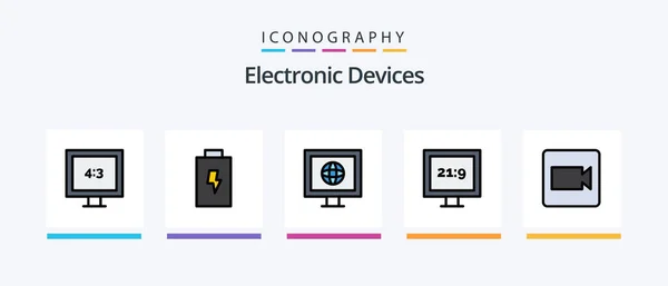 Devices Line Filled Icon Pack Including Devices Electric Creative Icons — Stock vektor