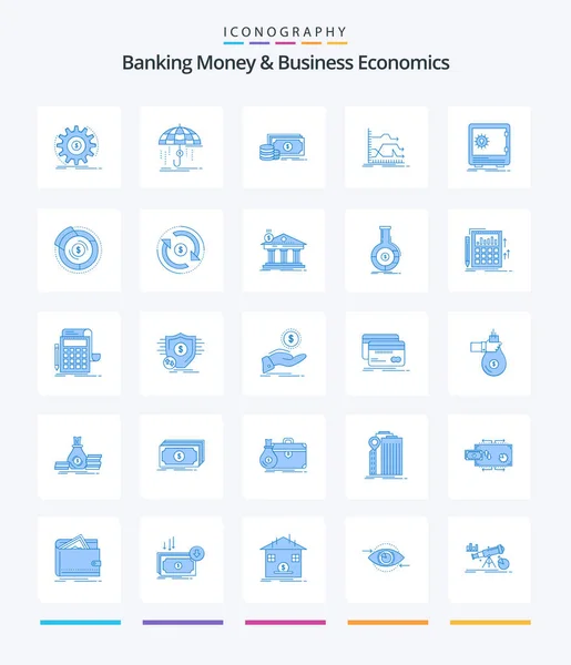 Creative Banking Money Business Economics Blue Icon Pack Market Forward — Stockvektor
