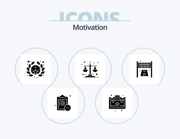 Motivation Glyph Icon Pack Icon Design Sport Star Line Level — Stock Vector