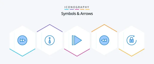 Symbols Arrows Blue Icon Pack Including Circle Rotate — Stok Vektör