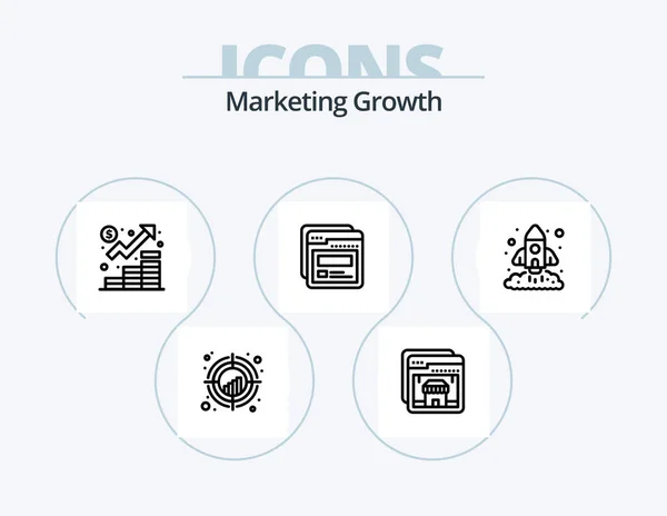 Marketing Growth Line Icon Pack Icon Design Marketing Diamond Chart — Stockový vektor