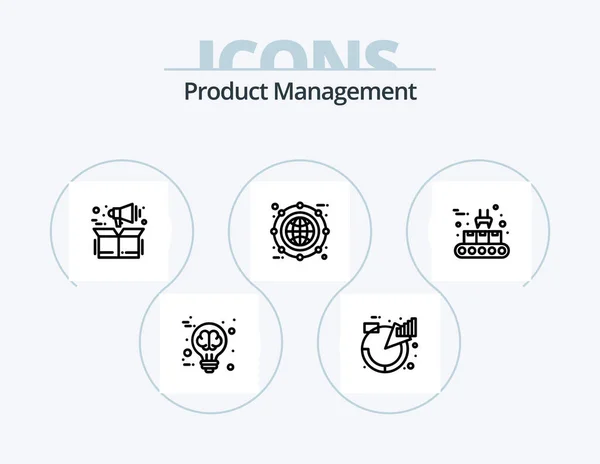 Product Management Line Icon Pack Icon Design Management Business Premium — Stockvektor