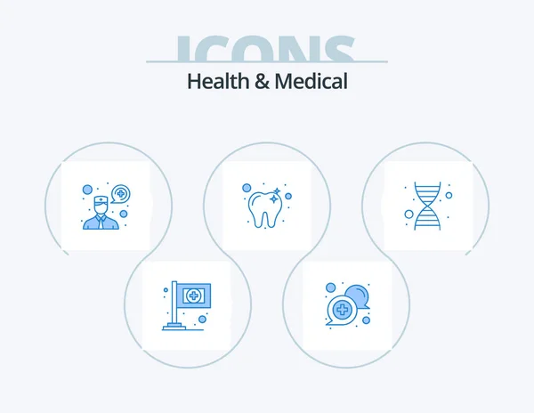 Health Medical Blue Icon Pack Icon Design Genetics Ask Doctor — Archivo Imágenes Vectoriales
