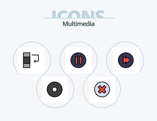 Multimedia Line Filled Icon Pack Icon Design Stop Eye Remove — Vetor de Stock