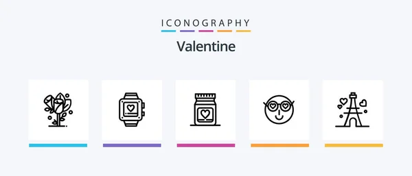 Valentine Line Icon Pack Including Love Wedding Hand Heart Loveing — Wektor stockowy