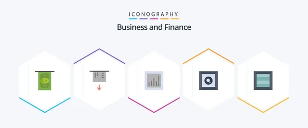 Finance Flat Icon Pack Including Graph Product Box — Stockvektor