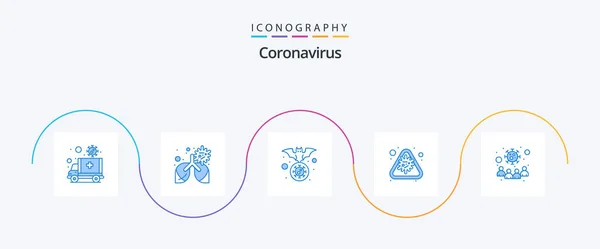 Coronavirus Blue Icon Pack Including Epidemic Corona Pneumonia Alert Flu — Vector de stock