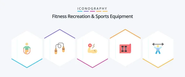 Fitness Recreation Sports Equipment Flat Icon Pack Including Sports Fitness — Archivo Imágenes Vectoriales