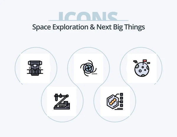 Space Exploration Next Big Things Line Filled Icon Pack Icon — Stockvektor