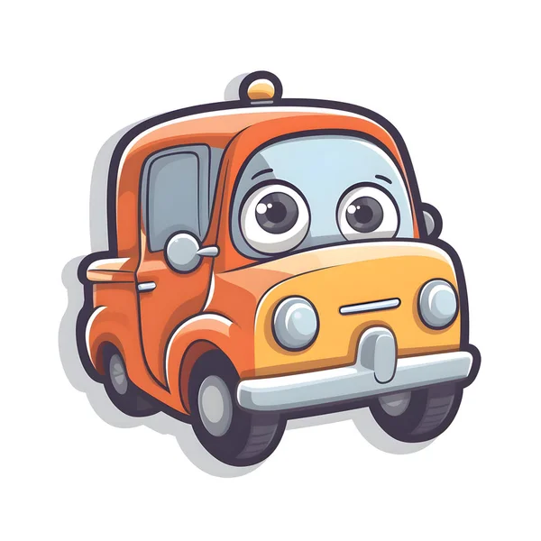 Cute Cartoon Car Vector Illustration Isolated White Background — Stock Photo, Image