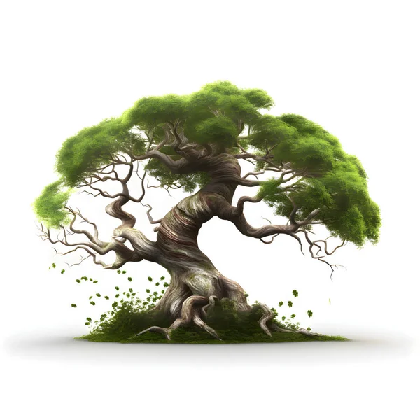 Bonsai Tree Isolated White Background Illustration — Stock Photo, Image