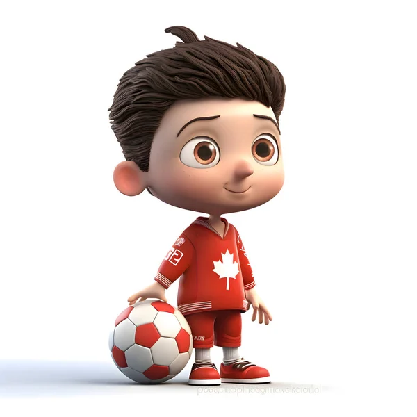 Render Kid Soccer Ball Isolated White Background — Stock Photo, Image