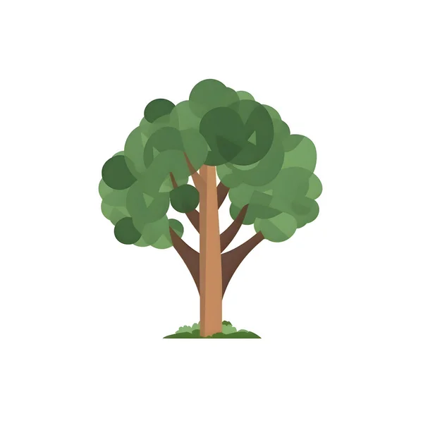 Zielona Ikona Drzewa Płaskim Kolorze Stylu Środowisko Naturalne Ekologia Ochrona — Zdjęcie stockowe