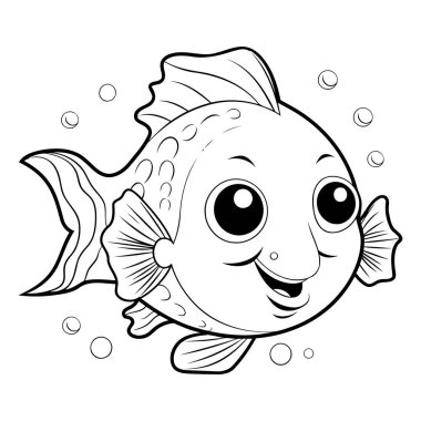 Şirin Balık Çizgi Filminin Renkli Sayfa Özeti Vektör ResimleriName