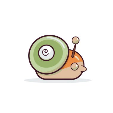 Salyangoz vektör simgesi. Web tasarımı için salyangoz vektör simgesinin çizgi film çizimi