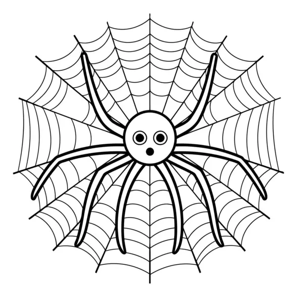 Spindelväv Ikonen Tecknad Illustration Spindelväv Ikon För Webbdesign — Stock vektor