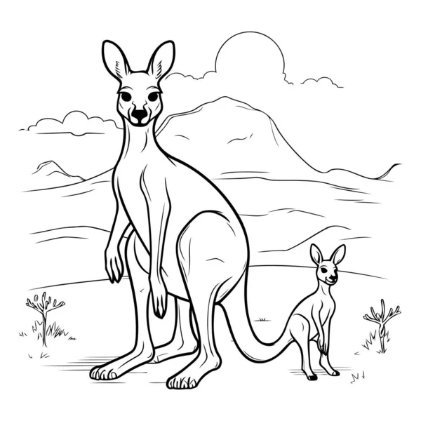 Kangaroo Joey Vector Illustration Kangaroo — Stock Vector