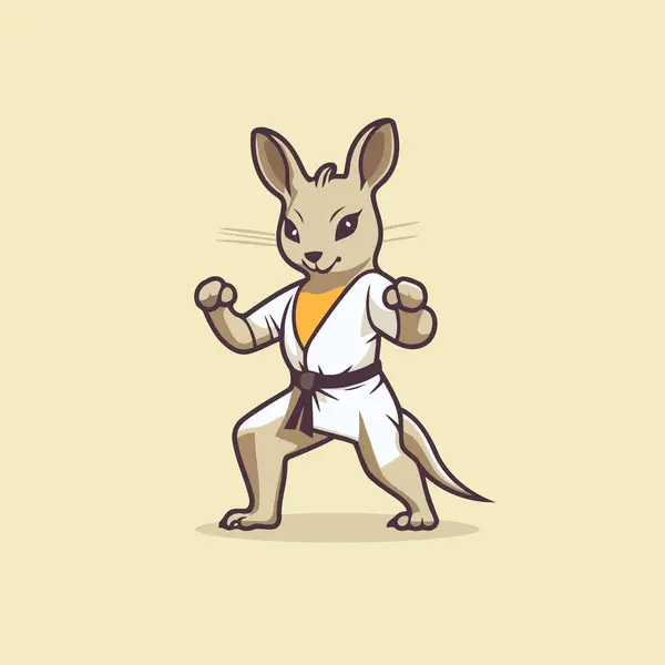 Karate Kung Ilustracja Wektora Kreskówki Kung — Wektor stockowy