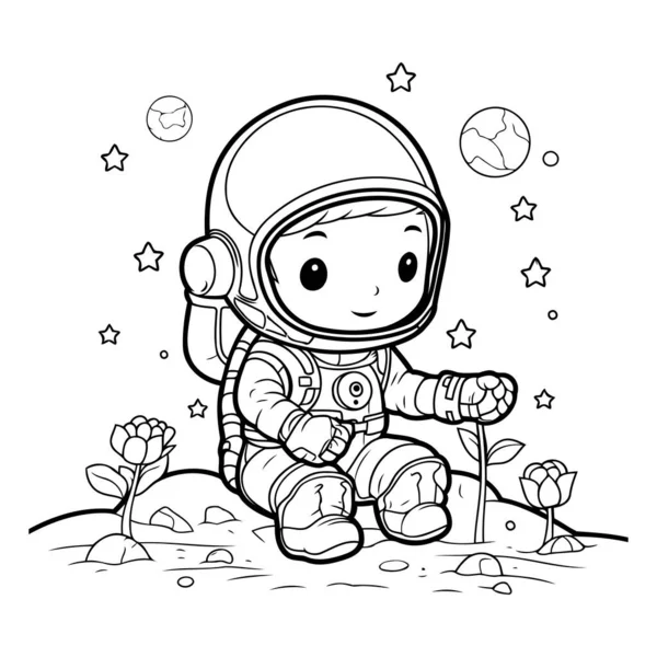 Image Vectorielle Astronaute Bande Dessinée — Image vectorielle