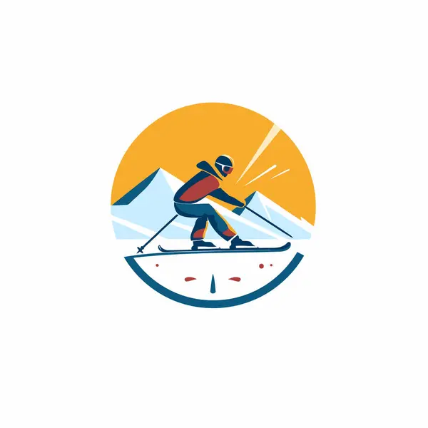 Modèle Conception Logo Skier Conception Logo Skier Illustration Vectorielle Skieur — Image vectorielle