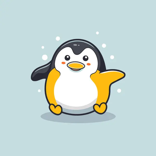 Pinguim Bonito Desenho Animado Ilustração Vetorial Ícone Pinguim Bonito — Vetor de Stock