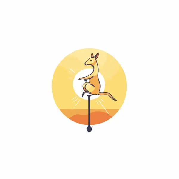 Kanguru Simgesi Logo Tasarım Elemanı Vektör Illustration Eps10 — Stok Vektör