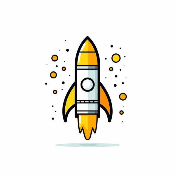Rocket Icon Flat Style Startup Vector Illustration White Background — Stock Vector