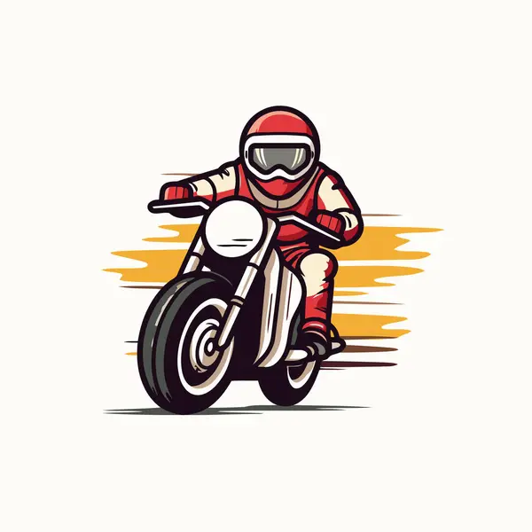 Мотоциклетная Векторная Иллюстрация Логотип Мотоциклиста — стоковый вектор