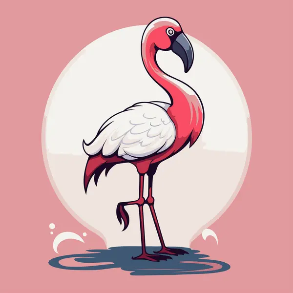 Φλαμίνγκο Πουλί Ροζ Φόντο Εικονογράφηση Διάνυσμα Ενός Φλαμίνγκο — Διανυσματικό Αρχείο