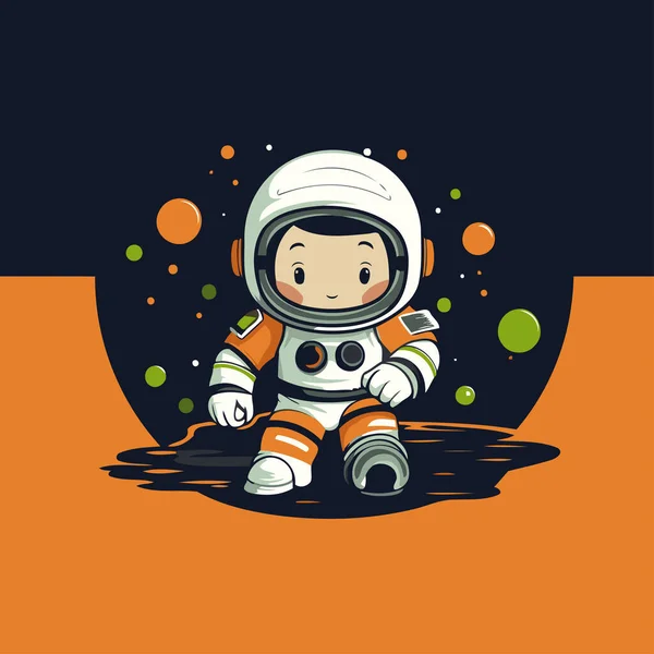 Astronaute Dessin Animé Thème Vectoriel Art Illustration Fichier Eps10 — Image vectorielle