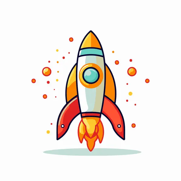 Rocket Icon Vector Illustration Isolated White Background — Stock Vector
