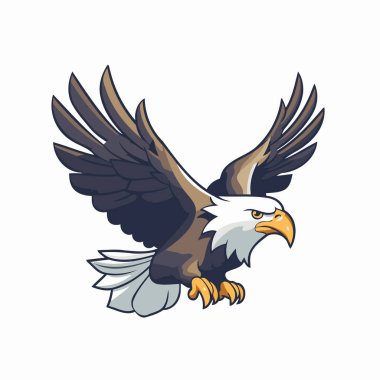 Kel Kartal maskotu. Bir Amerikan kartalının vektör çizimi.