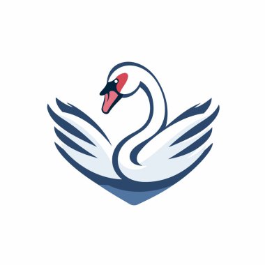 Kuğu logosu şablonu. Bir kuğu logosunun vektör çizimi.